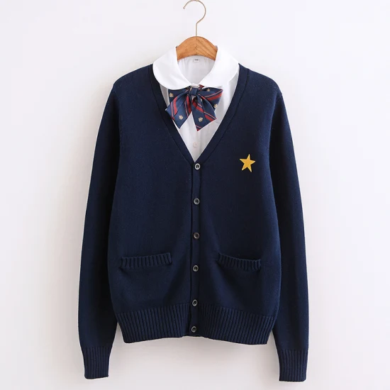 プライベートロゴ入りの新しいスタイルの小学校制服セーター